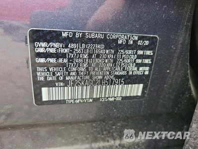 Zdjęcie 14 z 14 samochodu: 2020 SUBARU FORESTER PREMIUM VIN:JF2SKAGC2LH517915 - miniatura