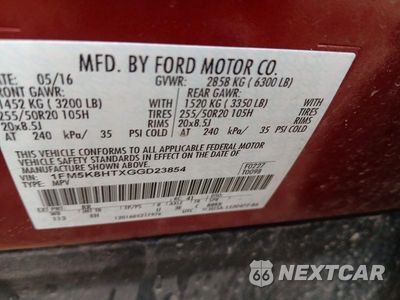 Zdjęcie 12 z 12 samochodu: 2016 FORD EXPLORER PLATINUM VIN:1FM5K8HTXGGD23854 - miniatura