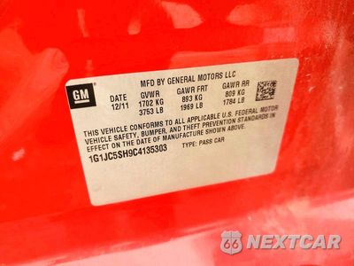 Zdjęcie 12 z 12 samochodu: 2012 CHEVROLET SONIC LT VIN:1G1JC5SH9C4135303 - miniatura