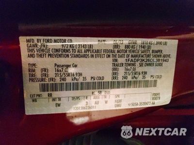 Zdjęcie 13 z 13 samochodu: 2013 FORD FOCUS SE VIN:1FADP3K26DL381943 - miniatura
