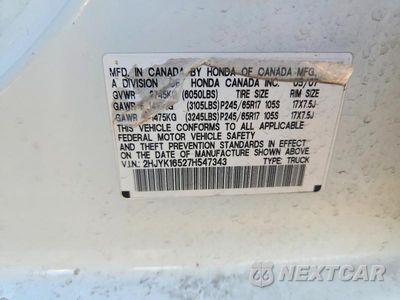 Zdjęcie 12 z 12 samochodu: 2007 HONDA RIDGELINE RTL VIN:2HJYK16527H547343 - miniatura