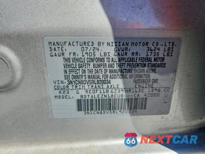Zdjęcie 13 z 13 samochodu: 2024 NISSAN VERSA S VIN:3N1CN8DV5RL920034 - miniatura