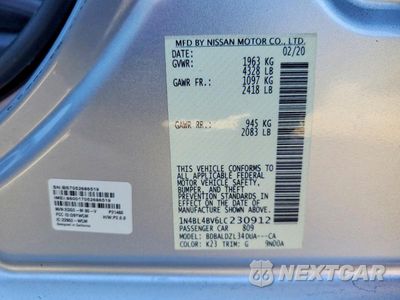 Zdjęcie 12 z 12 samochodu: 2020 NISSAN ALTIMA S VIN:1N4BL4BV6LC230912 - miniatura