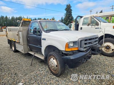 Czwarte zdjęcie samochodu z boku: 2000 FORD F450 SUPER DUTY DUMP FLATBED VIN:1FDXF46F8YEE09762 - miniatura
