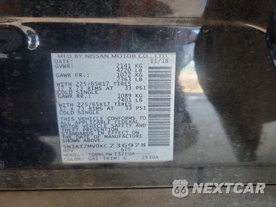 Zdjęcie 13 z 13 samochodu: 2019 NISSAN ROGUE S VIN:5N1AT2MV0KC736978 - miniatura