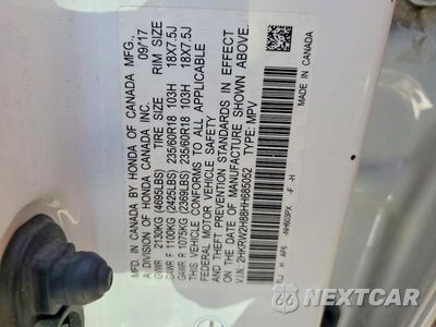 Zdjęcie 14 z 14 samochodu: 2017 HONDA CR-V EXL VIN:2HKRW2H88HH685052 - miniatura