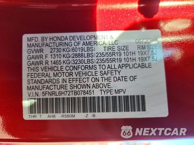 Zdjęcie 12 z 12 samochodu: 2026 HONDA ODYSSEY SPORT-L VIN:5FNRL6H72TB078451 - miniatura