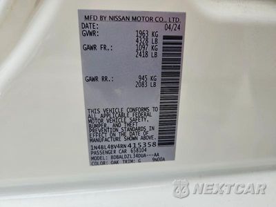 Zdjęcie 13 z 13 samochodu: 2024 NISSAN ALTIMA S VIN:1N4BL4BV4RN415358 - miniatura