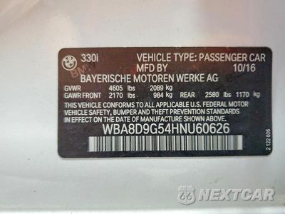 Zdjęcie 12 z 12 samochodu: 2017 BMW 330 XI VIN:WBA8D9G54HNU60626 - miniatura