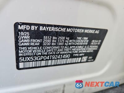 Zdjęcie 13 z 13 samochodu: 2026 BMW X3 30 XDRIVE VIN:5UX53GP04T9241490 - miniatura
