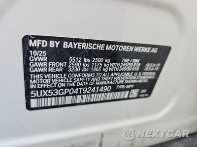 Zdjęcie 13 z 13 samochodu: 2026 BMW X3 30 XDRIVE VIN:5UX53GP04T9241490 - miniatura