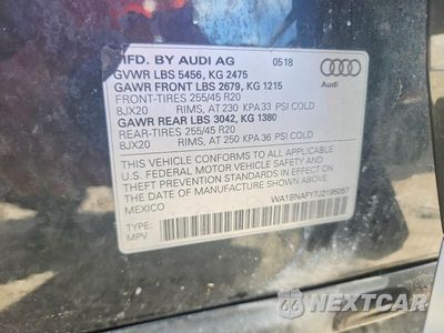 Zdjęcie 14 z 14 samochodu: 2018 AUDI Q5 PREMIUM PLUS VIN:WA1BNAFY7J2195057 - miniatura