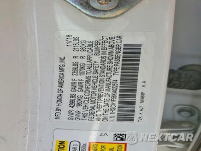 Zdjęcie 12 z 12 samochodu: 2019 HONDA ACCORD EXL VIN:1HGCV1F56KA022574 - miniatura