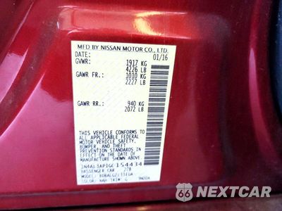 Zdjęcie 12 z 12 samochodu: 2016 NISSAN ALTIMA 2.5 S VIN:1N4AL3AP1GC154434 - miniatura