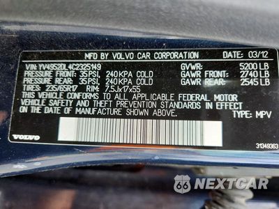 Zdjęcie 13 z 13 samochodu: 2012 VOLVO XC60 3.2 VIN:YV4952DL4C2325149 - miniatura