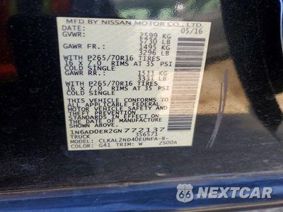 Zdjęcie 12 z 12 samochodu: 2016 NISSAN FRONTIER SV VIN:1N6AD0ER2GN772137 - miniatura