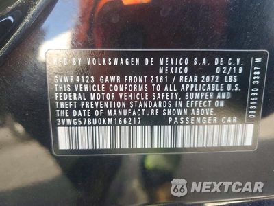 Zdjęcie 13 z 13 samochodu: 2019 VOLKSWAGEN JETTA SEL PREMIUM VIN:3VWG57BU0KM166217 - miniatura