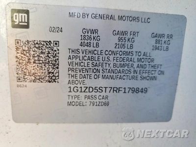 Zdjęcie 12 z 12 samochodu: 2024 CHEVROLET MALIBU LT VIN:1G1ZD5ST7RF179849 - miniatura
