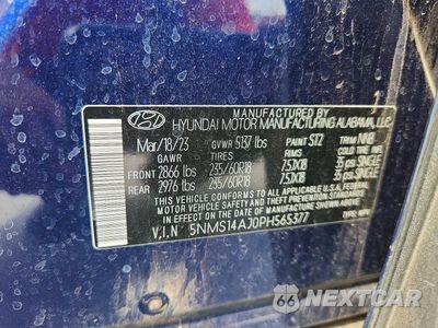 Zdjęcie 13 z 13 samochodu: 2023 HYUNDAI SANTA FE SE VIN:5NMS14AJ0PH565377 - miniatura