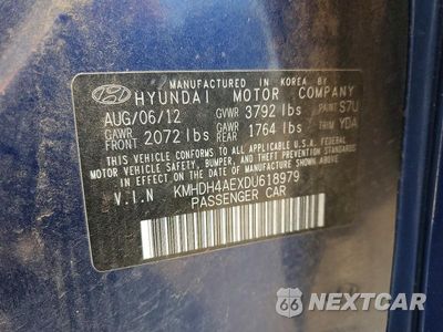 Zdjęcie 12 z 12 samochodu: 2013 HYUNDAI ELANTRA VIN:KMHDH4AEXDU618979 - miniatura