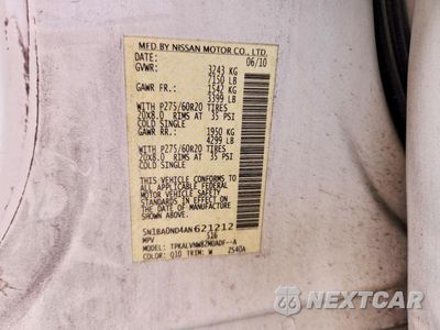 Zdjęcie 13 z 13 samochodu: 2010 NISSAN ARMADA SE VIN:5N1BA0ND4AN621212 - miniatura