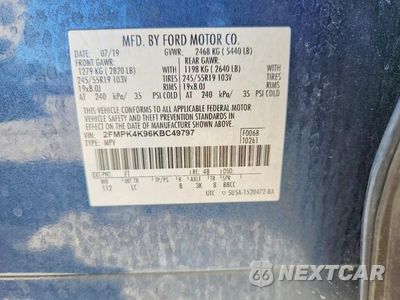 Zdjęcie 12 z 12 samochodu: 2019 FORD EDGE TITANIUM VIN:2FMPK4K96KBC49797 - miniatura