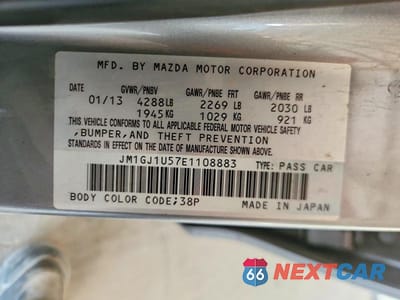Zdjęcie 12 z 12 samochodu: 2014 MAZDA 6 SPORT VIN:JM1GJ1U57E1108883 - miniatura
