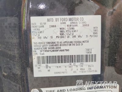 Zdjęcie 12 z 12 samochodu: 2009 FORD F150 SUPERCREW VIN:1FTRW12859FA66780 - miniatura