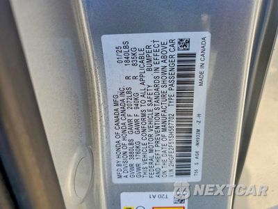 Zdjęcie 12 z 12 samochodu: 2025 HONDA CIVIC SPORT VIN:2HGFE2F51SH567702 - miniatura