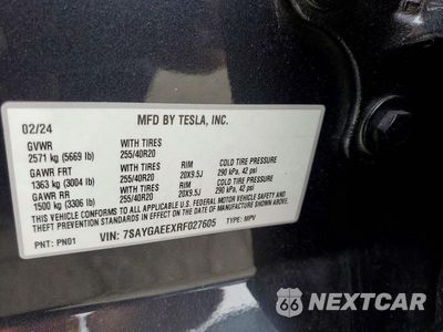 Zdjęcie 12 z 12 samochodu: 2024 TESLA MODEL Y VIN:7SAYGAEEXRF027605 - miniatura