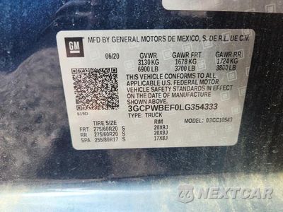 Zdjęcie 12 z 12 samochodu: 2020 CHEVROLET SILVERADO C1500 CUSTOM VIN:3GCPWBEF0LG354333 - miniatura