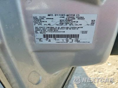 Zdjęcie 12 z 12 samochodu: 2005 FORD F150 VIN:1FTPX14565NA32158 - miniatura