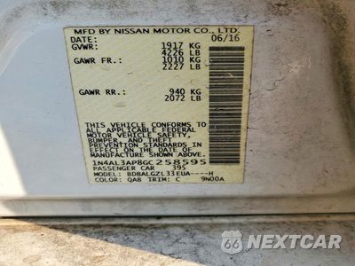 Zdjęcie 12 z 12 samochodu: 2016 NISSAN ALTIMA 2.5 S VIN:1N4AL3AP8GC258595 - miniatura