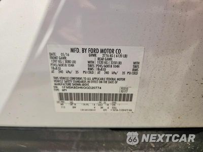 Zdjęcie 13 z 13 samochodu: 2016 FORD EXPLORER XLT VIN:1FM5K8DH6GGD20774 - miniatura