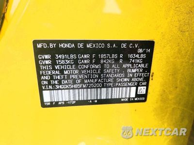 Zdjęcie 12 z 12 samochodu: 2015 HONDA FIT EX VIN:3HGGK5H85FM725200 - miniatura