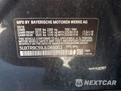 Zdjęcie 13 z 13 samochodu: 2018 BMW X3 XDRIVE30I VIN:5UXTR9C59JLD65003 - miniatura