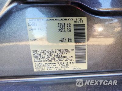 Zdjęcie 12 z 12 samochodu: 2022 NISSAN ALTIMA SV VIN:1N4BL4DV0NN386349 - miniatura
