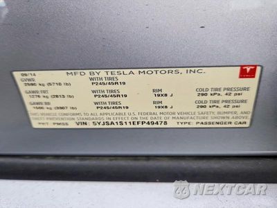 Zdjęcie 12 z 12 samochodu: 2014 TESLA MODEL S VIN:5YJSA1S11EFP49478 - miniatura