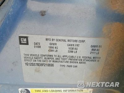Zdjęcie 12 z 12 samochodu: 2008 CHEVROLET MALIBU LS VIN:1G1ZG57B38F210696 - miniatura