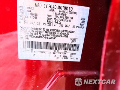 Zdjęcie 14 z 14 samochodu: 2013 FORD EDGE LIMITED VIN:2FMDK3KC6DBE03856 - miniatura
