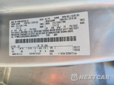 Zdjęcie 14 z 14 samochodu: 2019 FORD ESCAPE SE VIN:1FMCU0GD8KUB00977 - miniatura