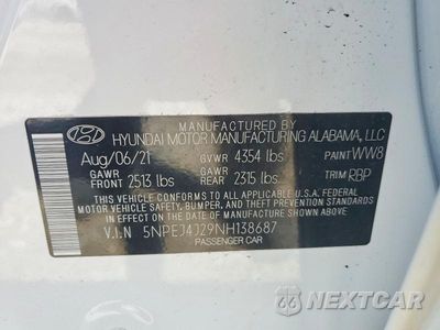 Zdjęcie 13 z 13 samochodu: 2022 HYUNDAI SONATA SEL PLUS VIN:5NPEJ4J29NH138687 - miniatura