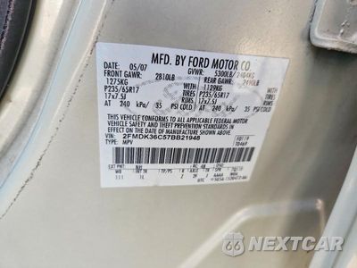 Zdjęcie 12 z 12 samochodu: 2007 FORD EDGE SE VIN:2FMDK36C57BB21948 - miniatura