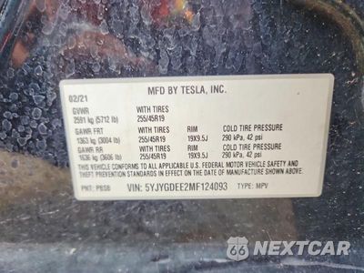Zdjęcie 12 z 12 samochodu: 2021 TESLA MODEL Y VIN:5YJYGDEE2MF124093 - miniatura