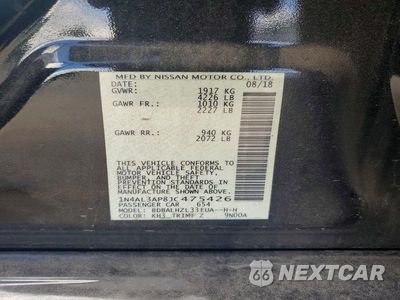 Zdjęcie 12 z 12 samochodu: 2018 NISSAN ALTIMA 2.5 SR VIN:1N4AL3AP8JC475426 - miniatura