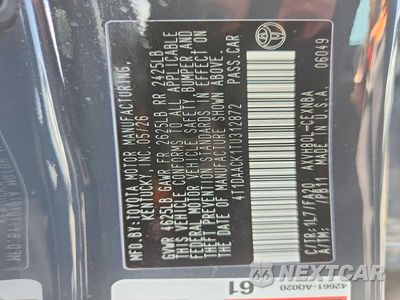 Zdjęcie 12 z 12 samochodu: 2026 TOYOTA CAMRY LE VIN:4T1DAACK1TU312872 - miniatura
