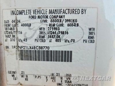 Zdjęcie 12 z 12 samochodu: 2004 FORD F250 SUPER DUTY VIN:1FDNF21LX4EC88770 - miniatura