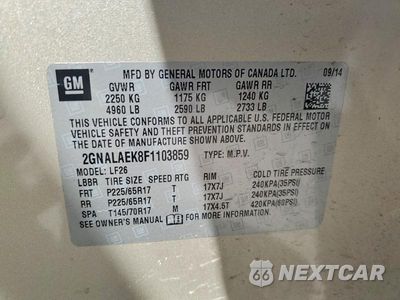 Zdjęcie 13 z 13 samochodu: 2015 CHEVROLET EQUINOX LS VIN:2GNALAEK8F1103859 - miniatura