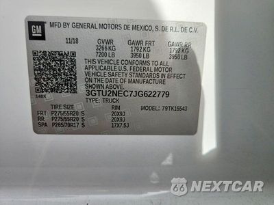 Zdjęcie 12 z 12 samochodu: 2018 GMC SIERRA K1500 SLT VIN:3GTU2NEC7JG622779 - miniatura