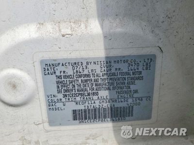 Zdjęcie 12 z 12 samochodu: 2014 NISSAN VERSA NOTE SV VIN:3N1CE2CP8EL361850 - miniatura